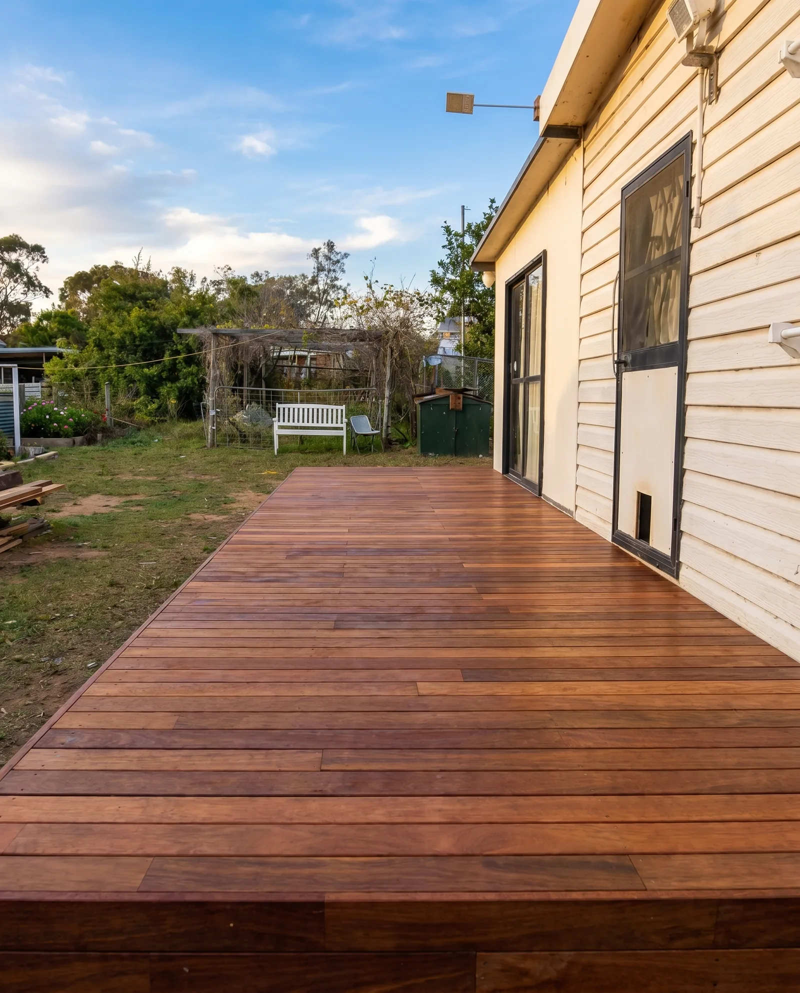 Composite decking on rural block