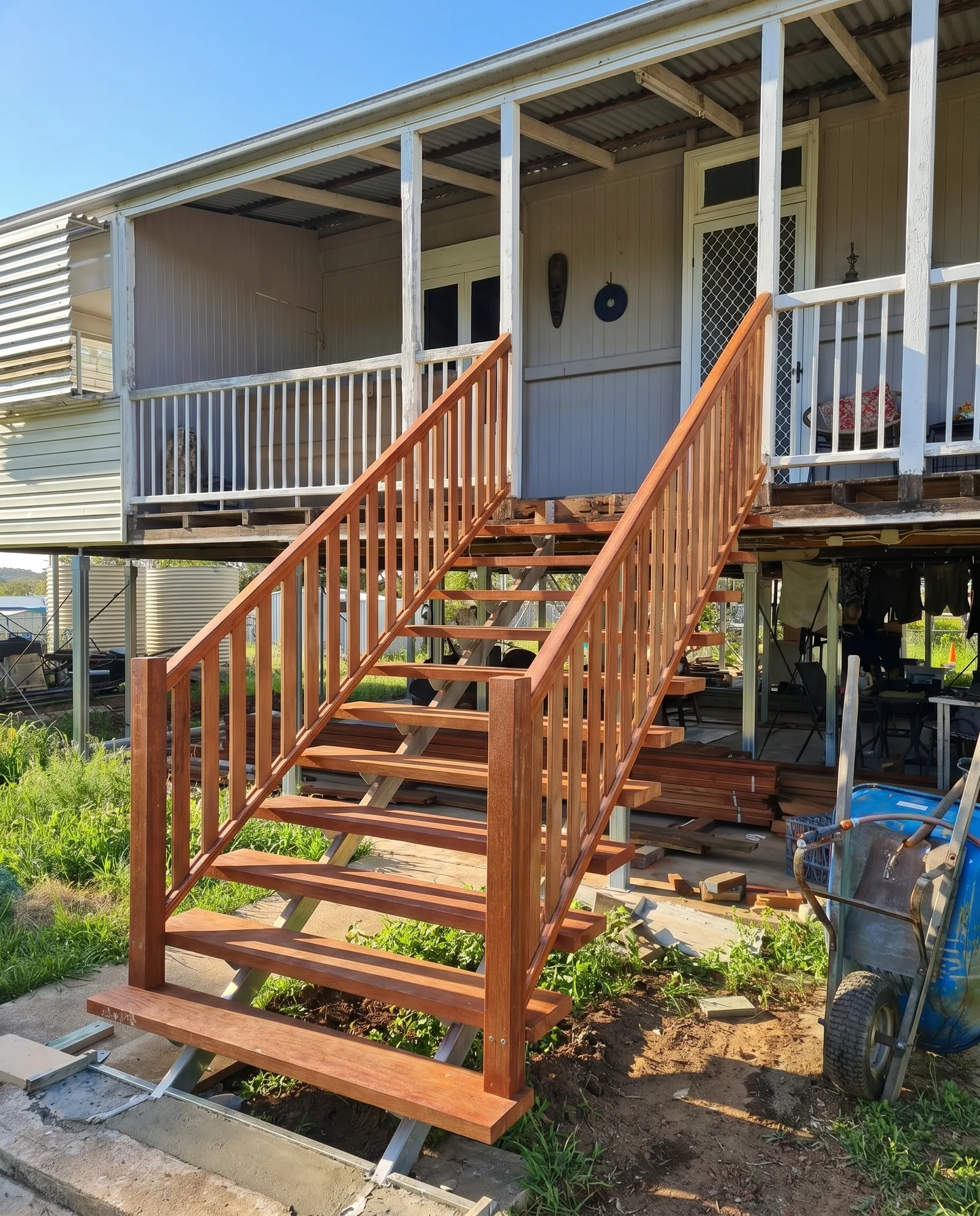Completed timber staircase deck