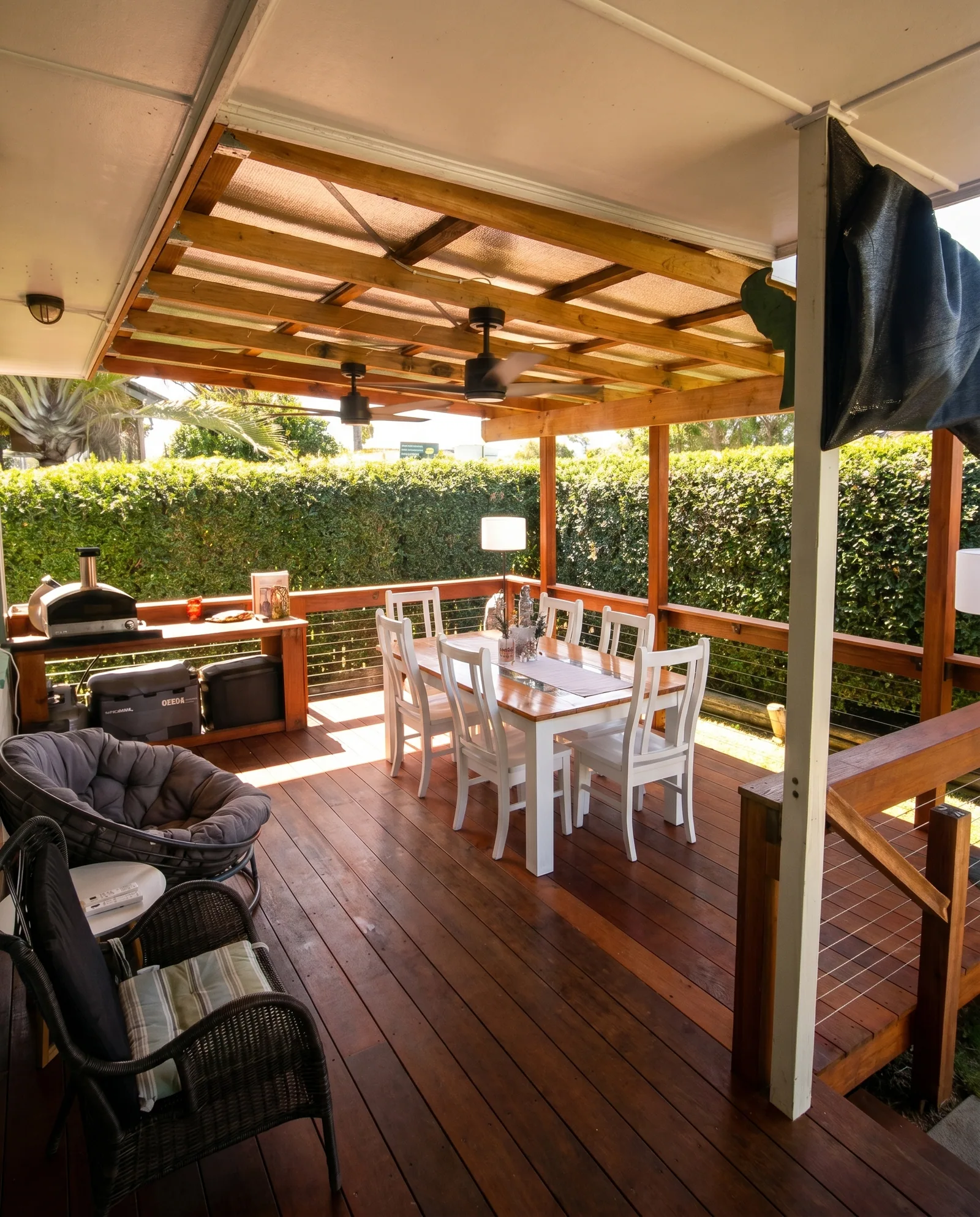 Outdoor pergola dining patio