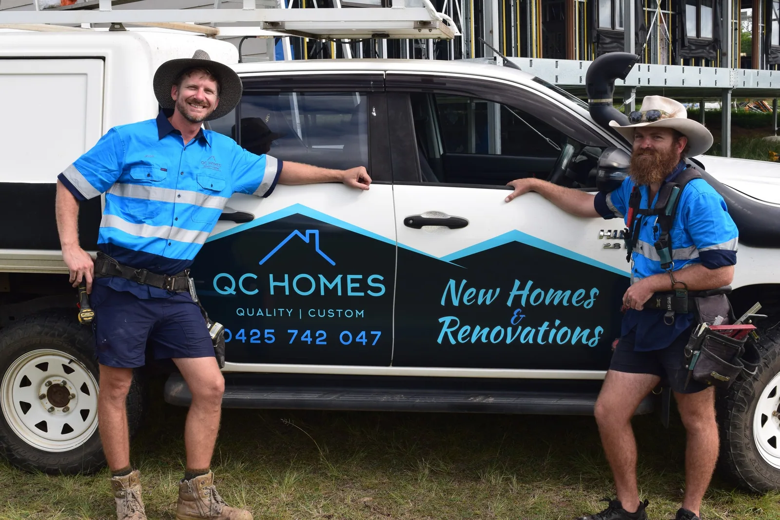 Quality Custom Homes crew on site